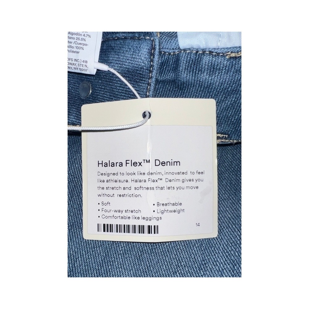 Halara Flex Denim Wide Leg Cuffed Jeans Medium Wash Blue High Waisted Size M - Picture 4 of 5
